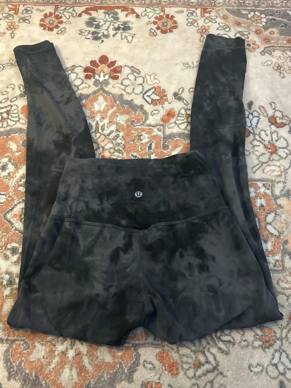 lululemon athletica Kids Black Gray Tie-Dye Leggings